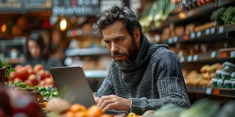 Person shopping online on laptop with multiple tabs open. Concept Online Shopping, E-commerce, Digital Retail, Multi-tab Browsing, Consumer Behavior