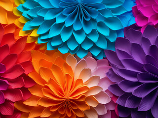 Multicolor paper background offers varied colors from a top view. - obrazy, fototapety, plakaty