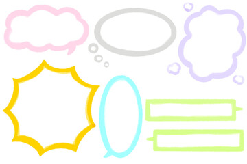 マーカー線のふきだし素材セット