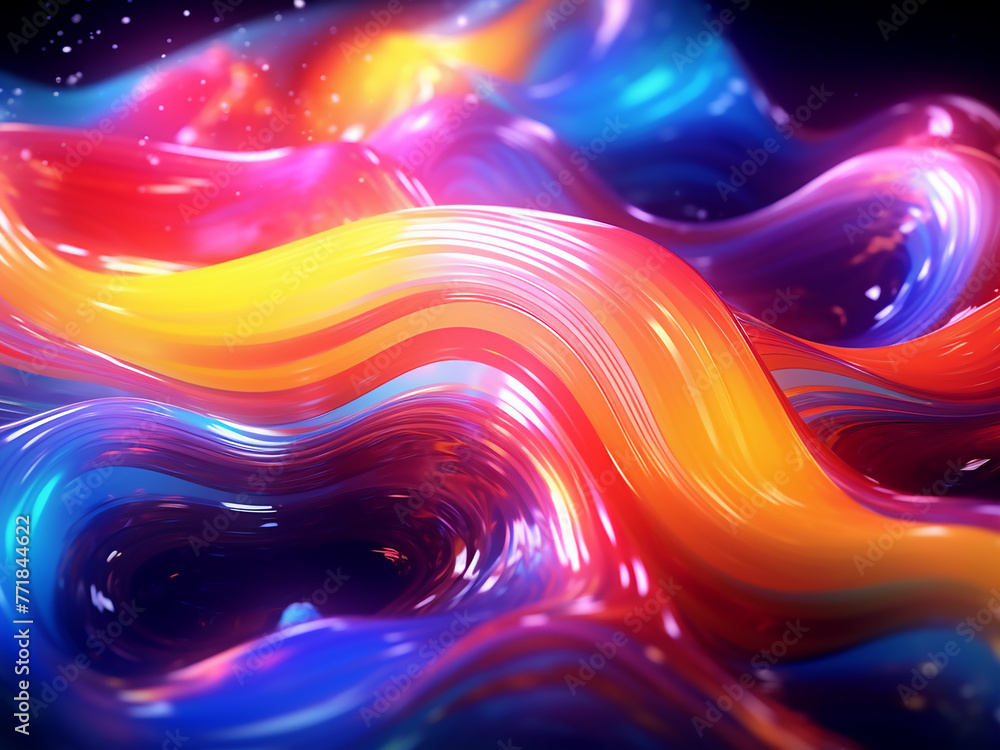 Poster abstract cosmic lines swirl and flow in a vortex formation.