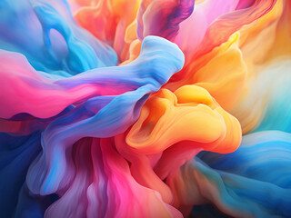 3D fractal render portrays the dreamy essence of painted movement. - obrazy, fototapety, plakaty