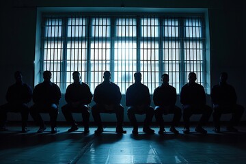 A police lineup of suspects