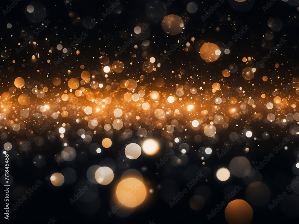 Poster explore the enigmatic allure: bokeh lights form a mesmerizing pattern on black.