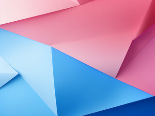 Modern aesthetics: Abstract geometric design on pink and blue background.