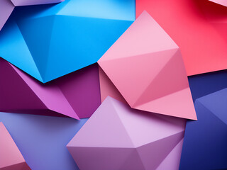 Multicolor abstract: Pink, purple, violet, and light blue backdrop with geometric shapes.