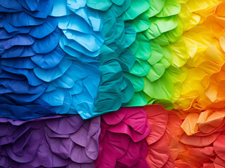 Vibrant hues: Colorful paper creates a rainbow background.