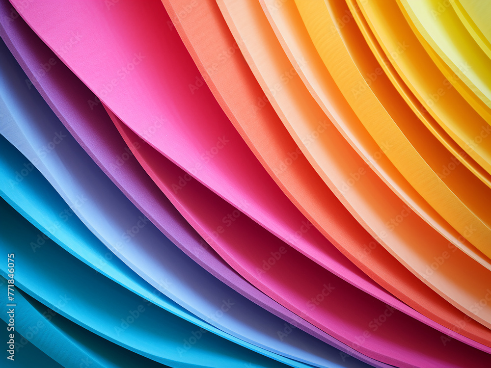 Poster colored paper sheets form abstract backdrop.