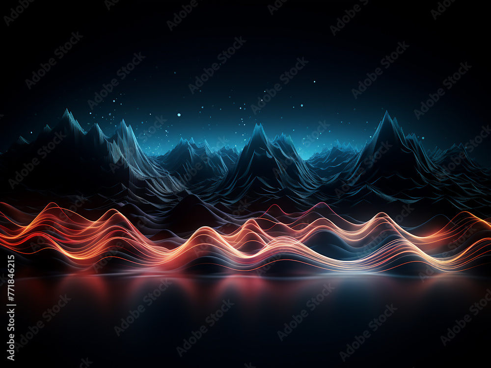 Poster full-color representation showcases dynamic sound waves.