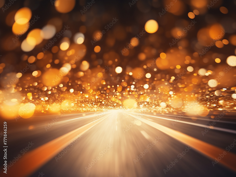 Poster rapid movement is hinted through the blurred lights in bokeh.