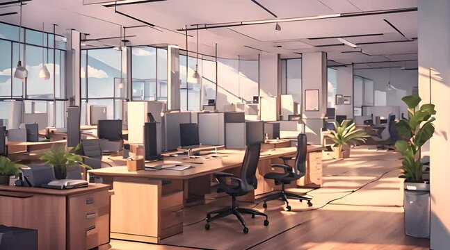 modern office interior with office.