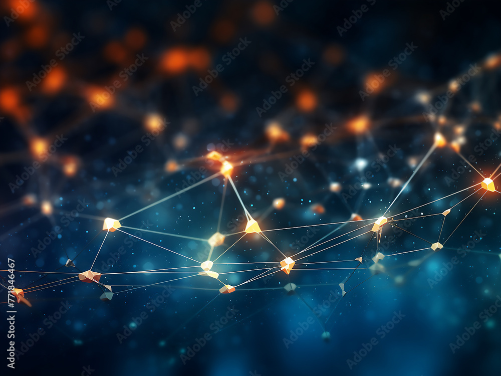 Poster technology concept conveyed through abstract network background.