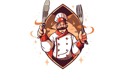 Cutlery and chef logo suitable for small and large