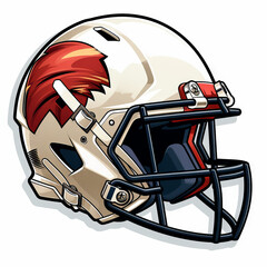 Fototapeta premium Illustrated American Football Helmet