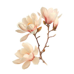 a close up of a magnolia flower on a transparent background