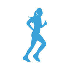 Marathon Runners on abstract blue 