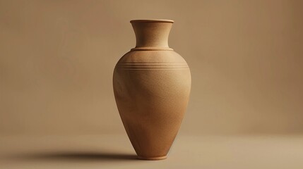 Clay render of a decorative vase, sleek minimalism, isolated on a pure solid background , clean sharp