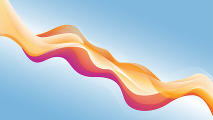 Abstract wave Gradient blue and orange contrast colors. For vector art design with a web banner background	
