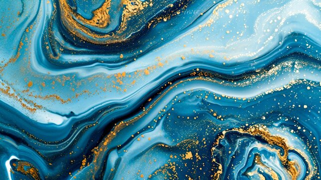 Close-up of blue and gold marble pattern