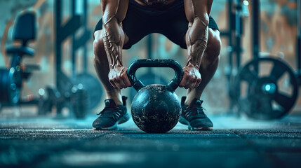 Effective Kettlebell Lifting Tips for Fitness Enthusiasts: Safely Maximize Your Workout Potential - obrazy, fototapety, plakaty