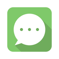 Vector Green Bubble Message With Shadow Icon Set