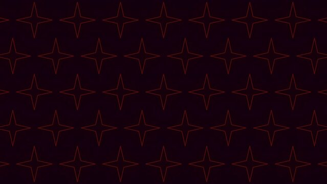 A captivating geometric pattern of red stars on a black background gives the illusion of floating stars in this visually striking image