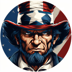 Patriotic Man with American Hat Illustration

 - obrazy, fototapety, plakaty