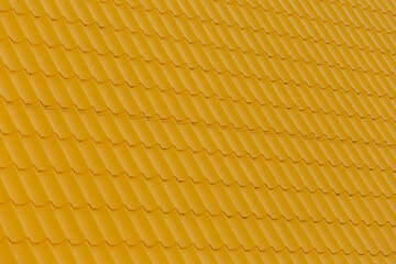 Yellow Bright Vibrant Tile Roof Covering House Surface Mosaic Abstract Pattern Texture Background Home