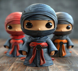 3d ninja cute character made with generative ai