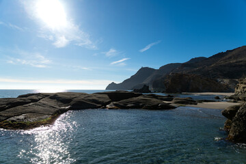 Volcanic Cliffs and Rocky Shoreline at Cabo de Gata, Spain