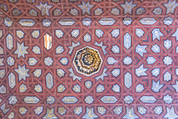 Intricate Arabesque Ceiling of Nasrid Palaces, Alhambra