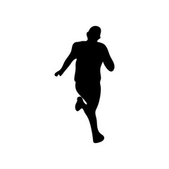 Fototapeta na wymiar Running man black silhouette