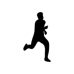 Running man black silhouette