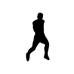 Running man black silhouette