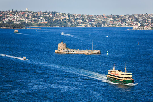 Fort Denison in Sydney Harbour, Australia.  Small island and national park, heritage-listed former penal site and defensive facility.