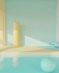 Fototapeta na wymiar Minimalist Indoor Pool with Abstract Aesthetic