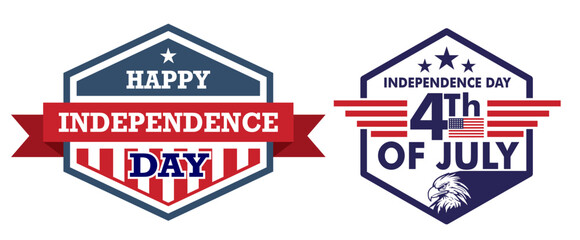 Premium Vectors | The symbol and elements of the fourth of July are set in the blue, red and white colors of the U.S. flag, isolated. Patriotic decoration for design. Photos about events, design, memo