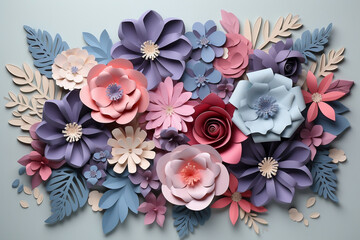 Abstract floral paper craft composition.