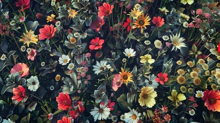 Whimsical Wildflowers seamless pattern