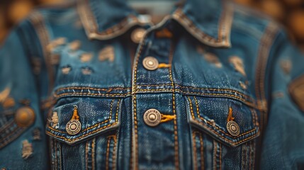 Behold the timeless allure of a classic denim shirt, its rugged yet refined texture immortalized in high-resolution photography.