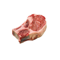 Raw lamb chop, a meat ingredient, on transparent background