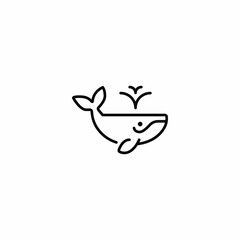 Whale Sea Marine icon vector