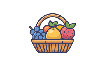 Fototapeta na wymiar Fruit basket on transparent background