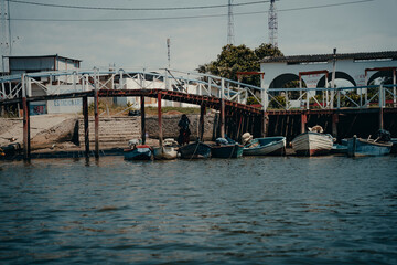 fishermen's port, bridge boat and boats
