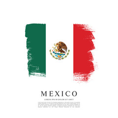 Flag of Mexico, brush stroke background