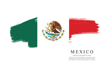 Flag of Mexico, brush stroke background