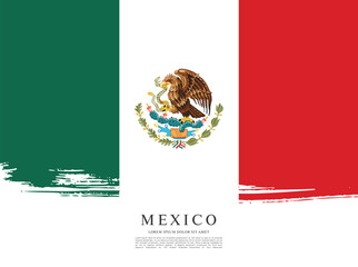 Flag of Mexico, brush stroke background