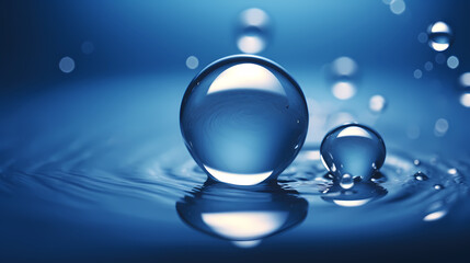 Abstract blue water drop ball