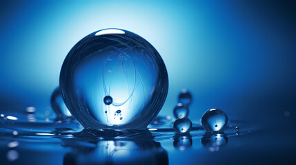 Abstract blue water drop ball