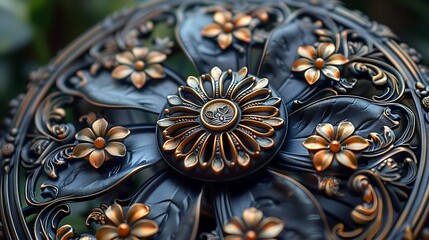 Close-up on the intricate lattice of a vintage-inspired desk fan, its blades whirring with timeless grace.