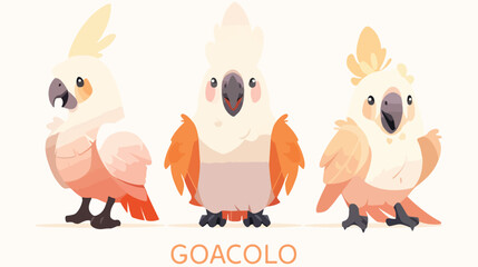 Gang gang cockatoo australian bird flat cartoon vac